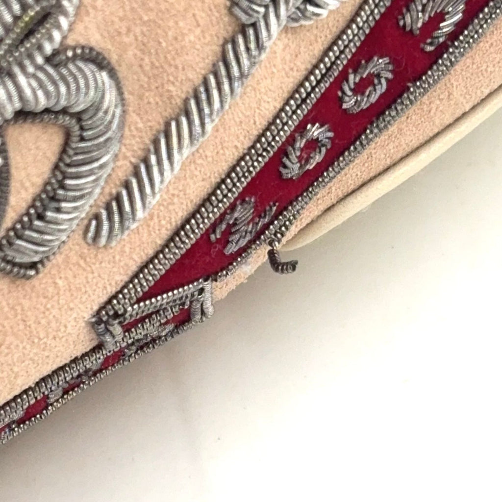 Loewe Amazona Embroidered Leather Suede White Light Pink Handbag Silver — view 6