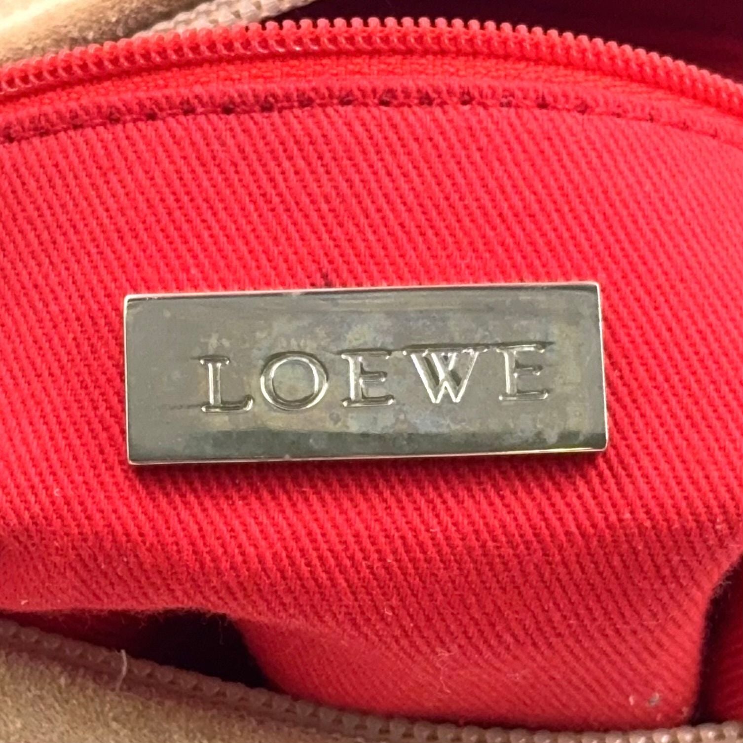 Loewe Amazona Embroidered Leather Suede White Light Pink Handbag Silver — view 4