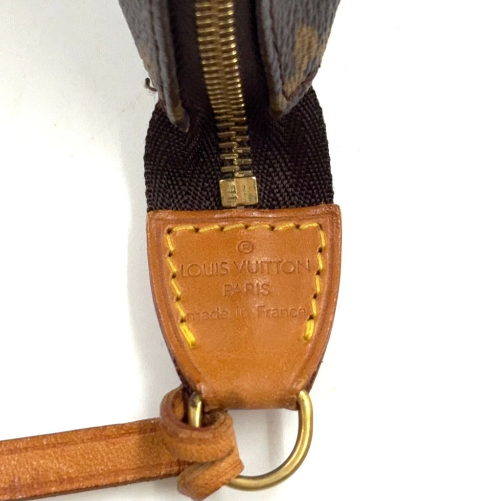 Louis Vuitton Pochette Soir Monogram Leather Brown Light Handbag Gold — view 4