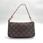 Louis Vuitton Pochette Soir Monogram Leather Brown Light Handbag Gold