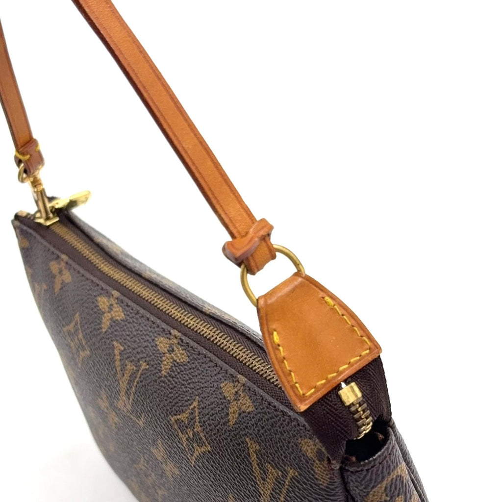 Louis Vuitton Pochette Soir Monogram Leather Brown Light Handbag Gold — view 5