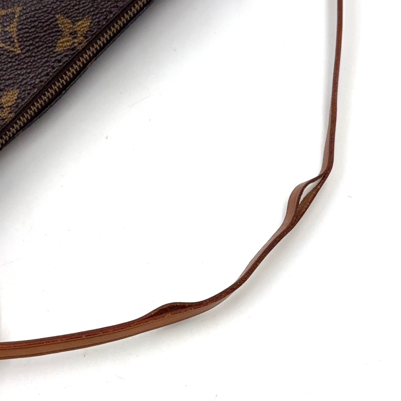 Louis Vuitton Pochette Soir Monogram Leather Brown Light Handbag Gold — view 8