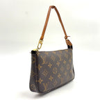 Louis Vuitton Pochette Soir Monogram Leather Brown Light Handbag Gold — view 2