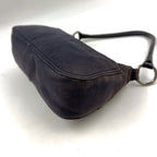 Prada Front Pocket Leather Denim Black Shoulder Bag Silver — view 8
