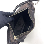 Prada Front Pocket Leather Denim Black Shoulder Bag Silver — view 3