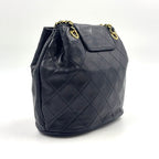 Chanel Quilted Tassel Lambskin Black Chain Shoulder Bag Gold — view 2