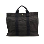 Hermes Her Line Tote Bag MM Canvas Gray Silver
