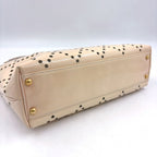 Chanel CC Logo Perforated Enamel Leather Beige Tote Bag Gold — view 7