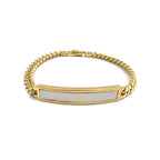 Dior Logo Plate Metal Gold Plated Silver Bracelet