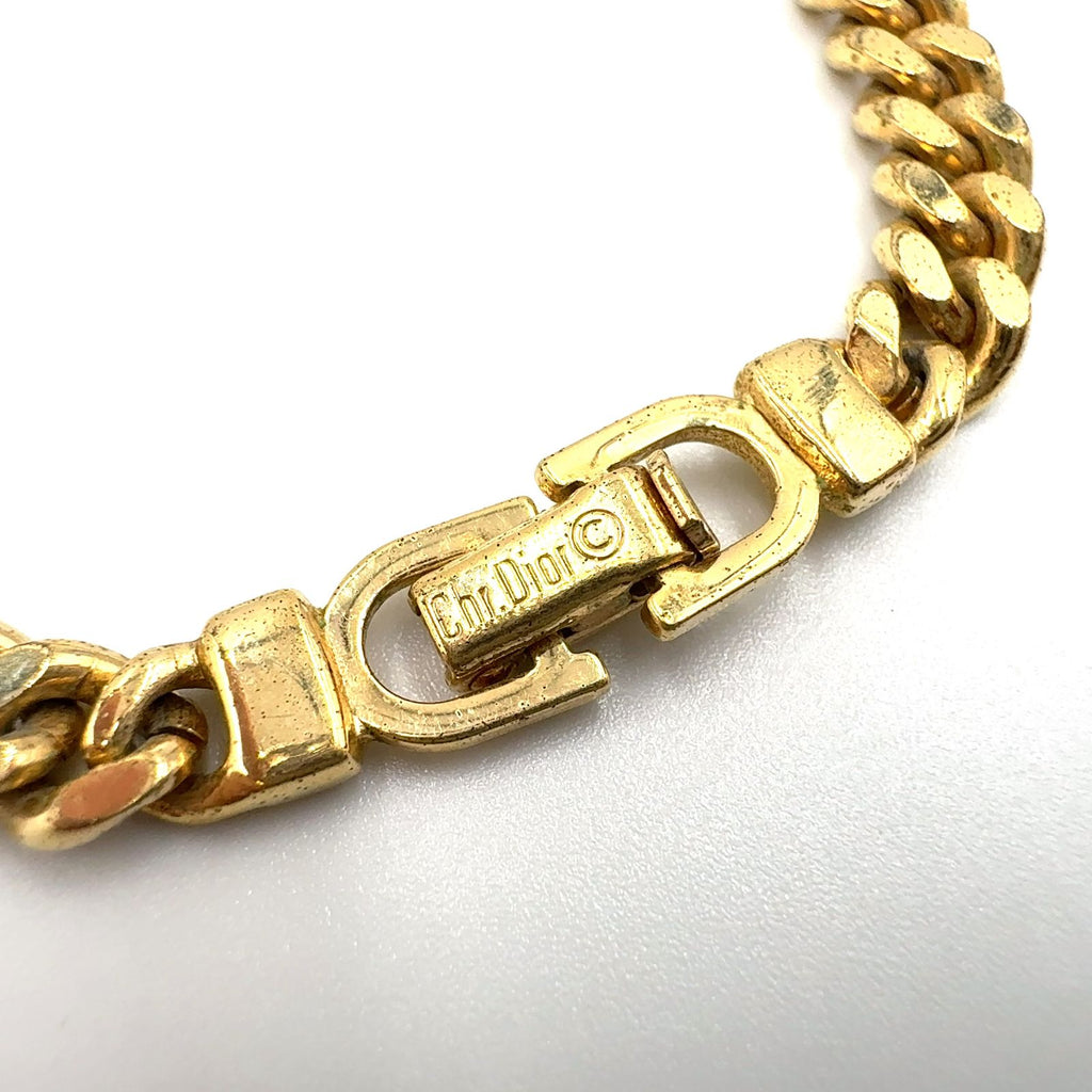 Dior Logo Plate Metal Gold Plated Silver Bracelet — view 4