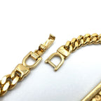 Dior Logo Plate Metal Gold Plated Silver Bracelet — view 7