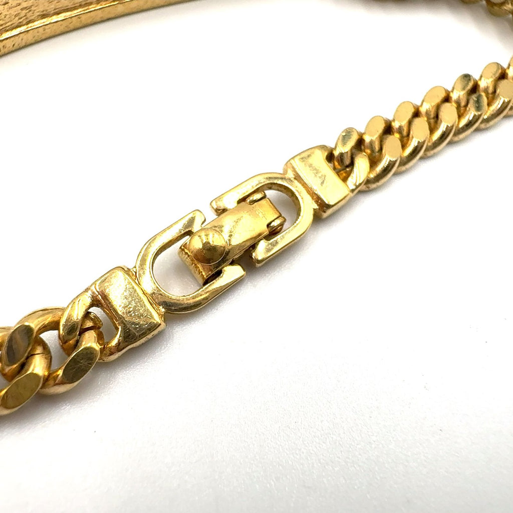 Dior Logo Plate Metal Gold Plated Silver Bracelet — view 5
