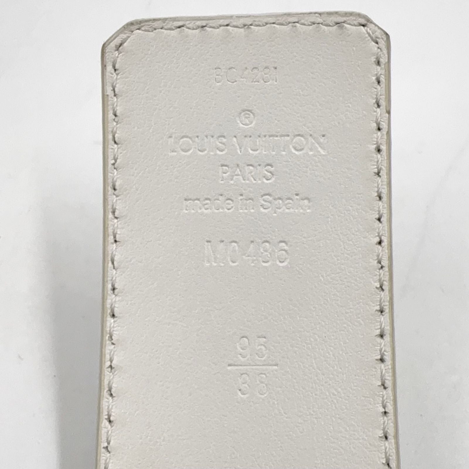 Louis Vuitton Ceinture LV Tiger 40 Leather White Red Belt Silver — view 2