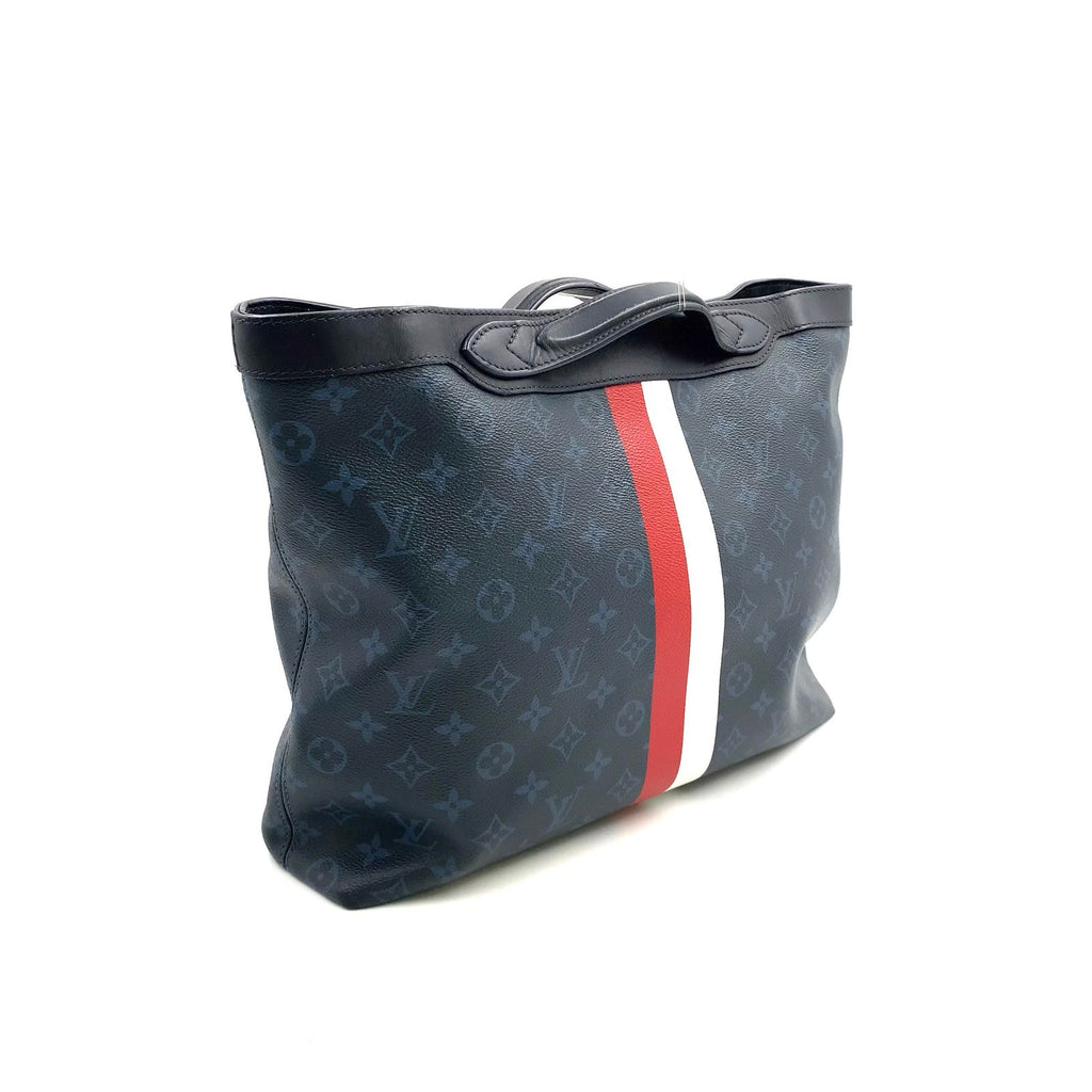 Louis Vuitton Ultralight Monogram Cobalt Leather Navy White Red Tote Bag — view 2