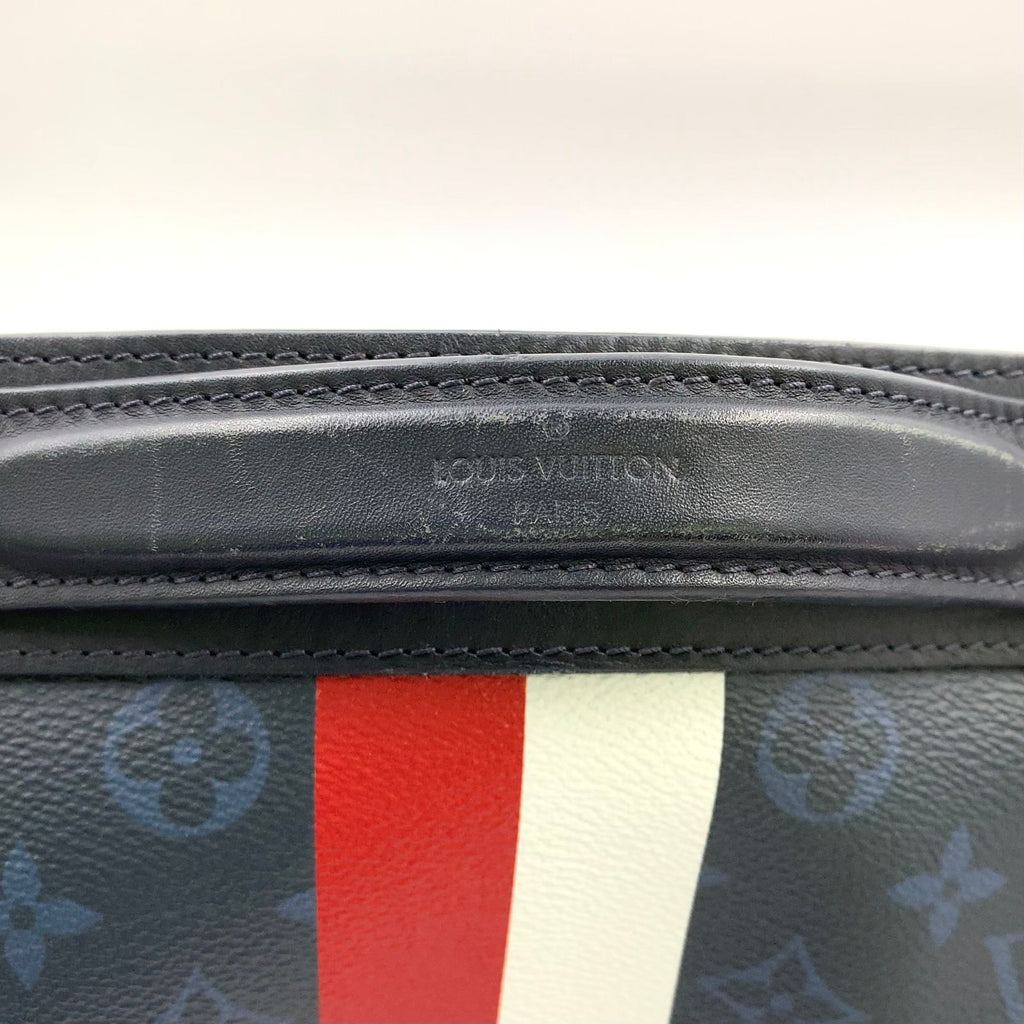 Louis Vuitton Ultralight Monogram Cobalt Leather Navy White Red Tote Bag — view 8