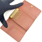 Louis Vuitton Multicles 6 Monogram Leather Brown Key Case Gold Key Holder — view 3
