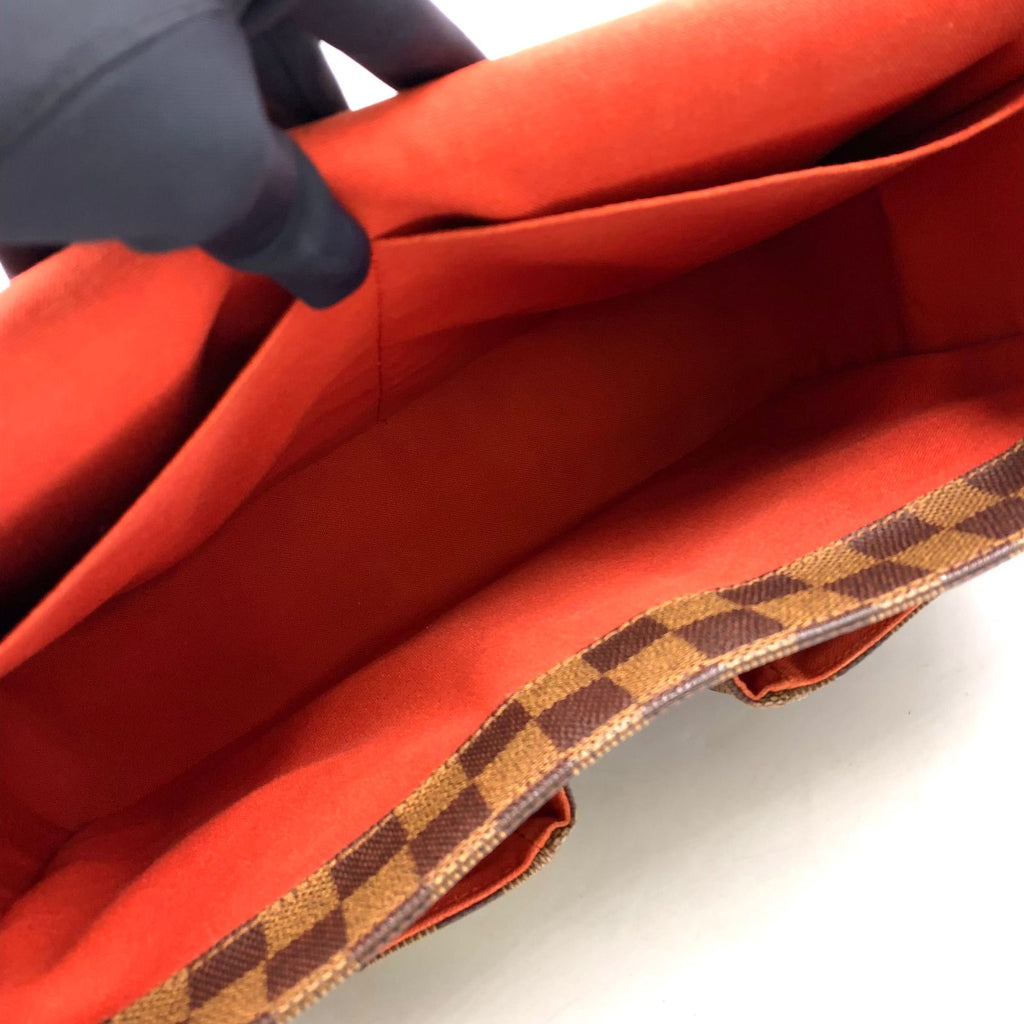 Louis Vuitton Broadway Damier Ebene Leather Brown Shoulder Bag Gold — view 3