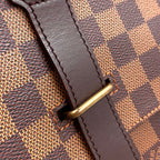 Louis Vuitton Broadway Damier Ebene Leather Brown Shoulder Bag Gold — view 8