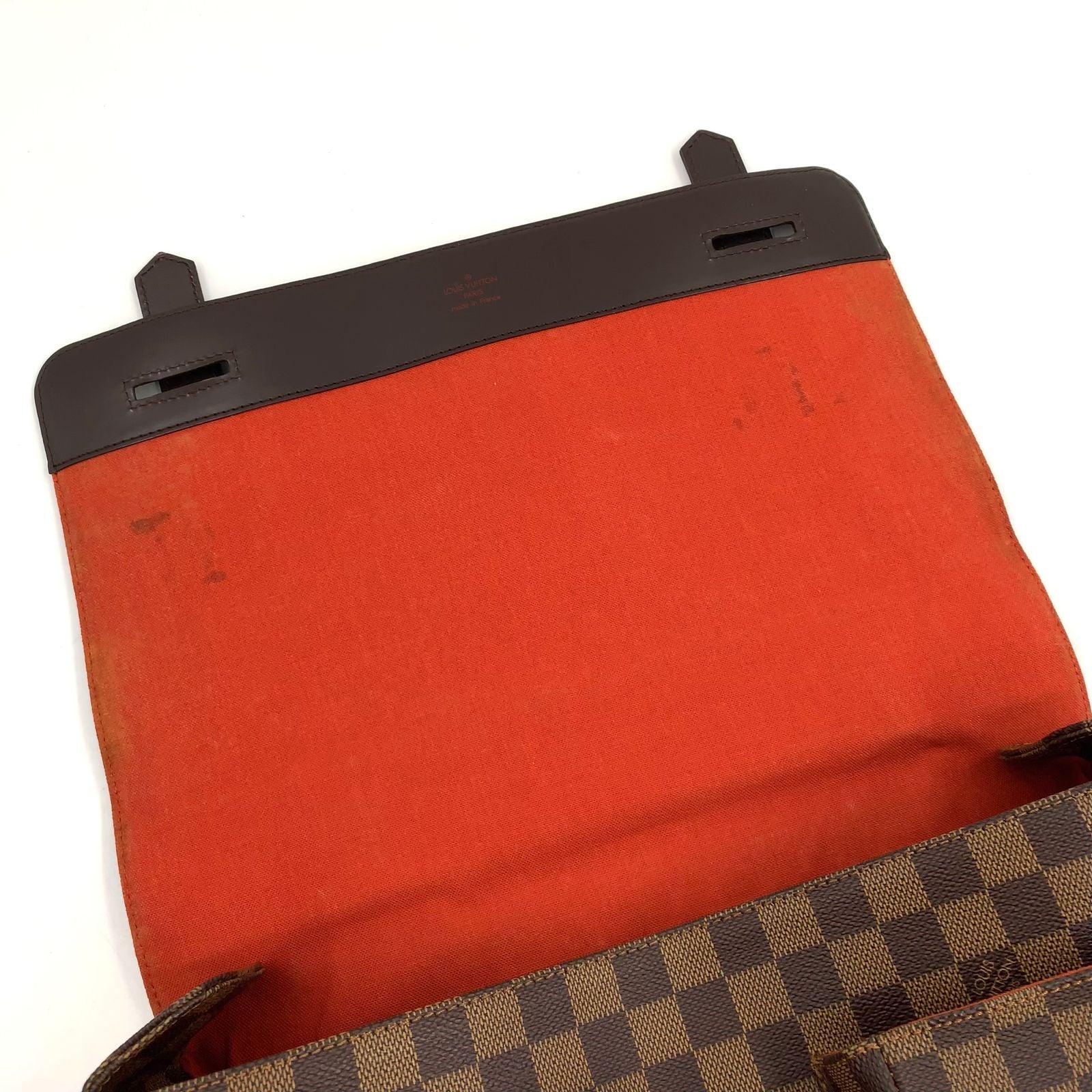 Louis Vuitton Broadway Damier Ebene Leather Brown Shoulder Bag Gold — view 5