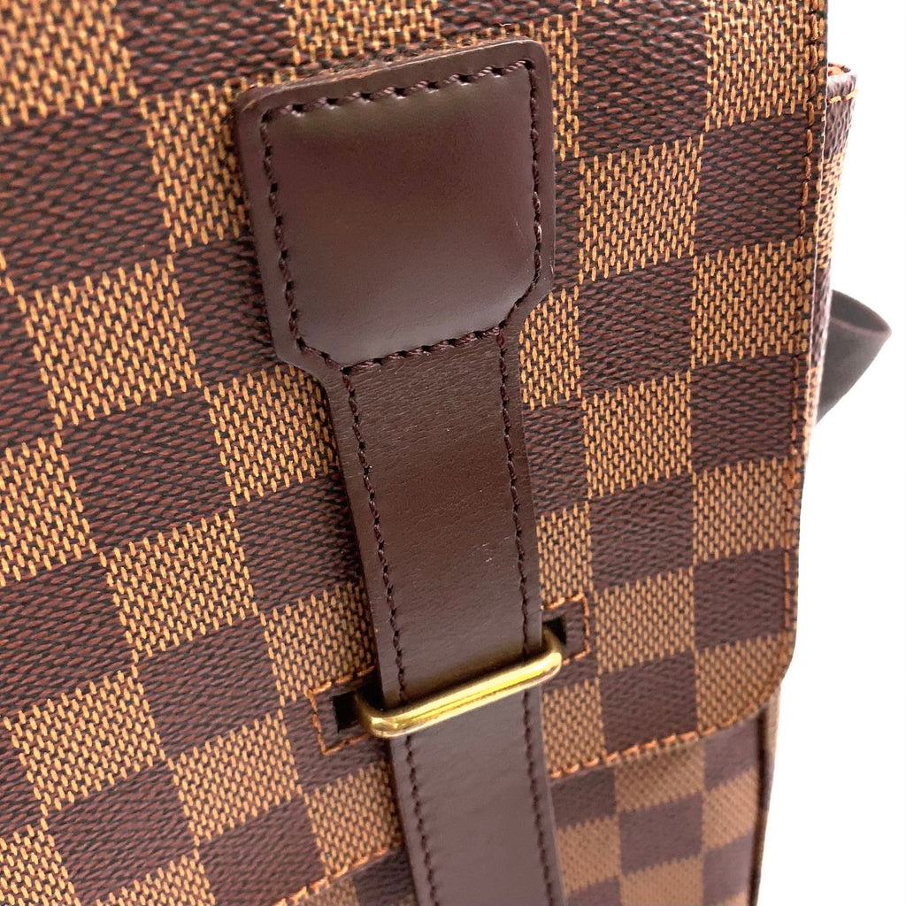 Louis Vuitton Broadway Damier Ebene Leather Brown Shoulder Bag Gold — view 7