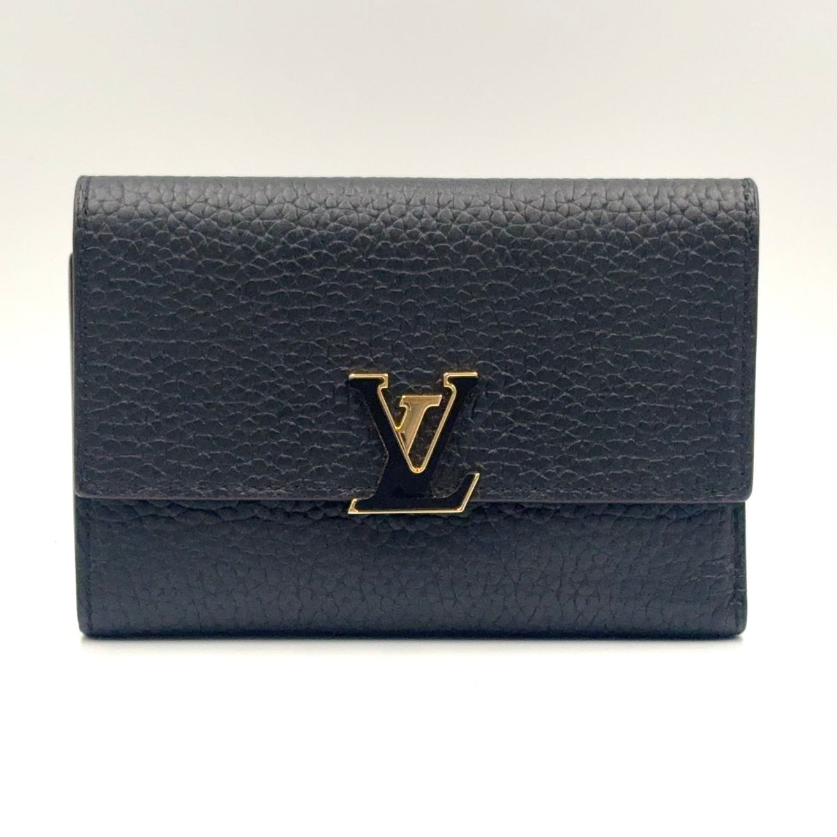 Louis Vuitton Portefeuille Capucines Compact Leather Pink Black Trifold Wallet