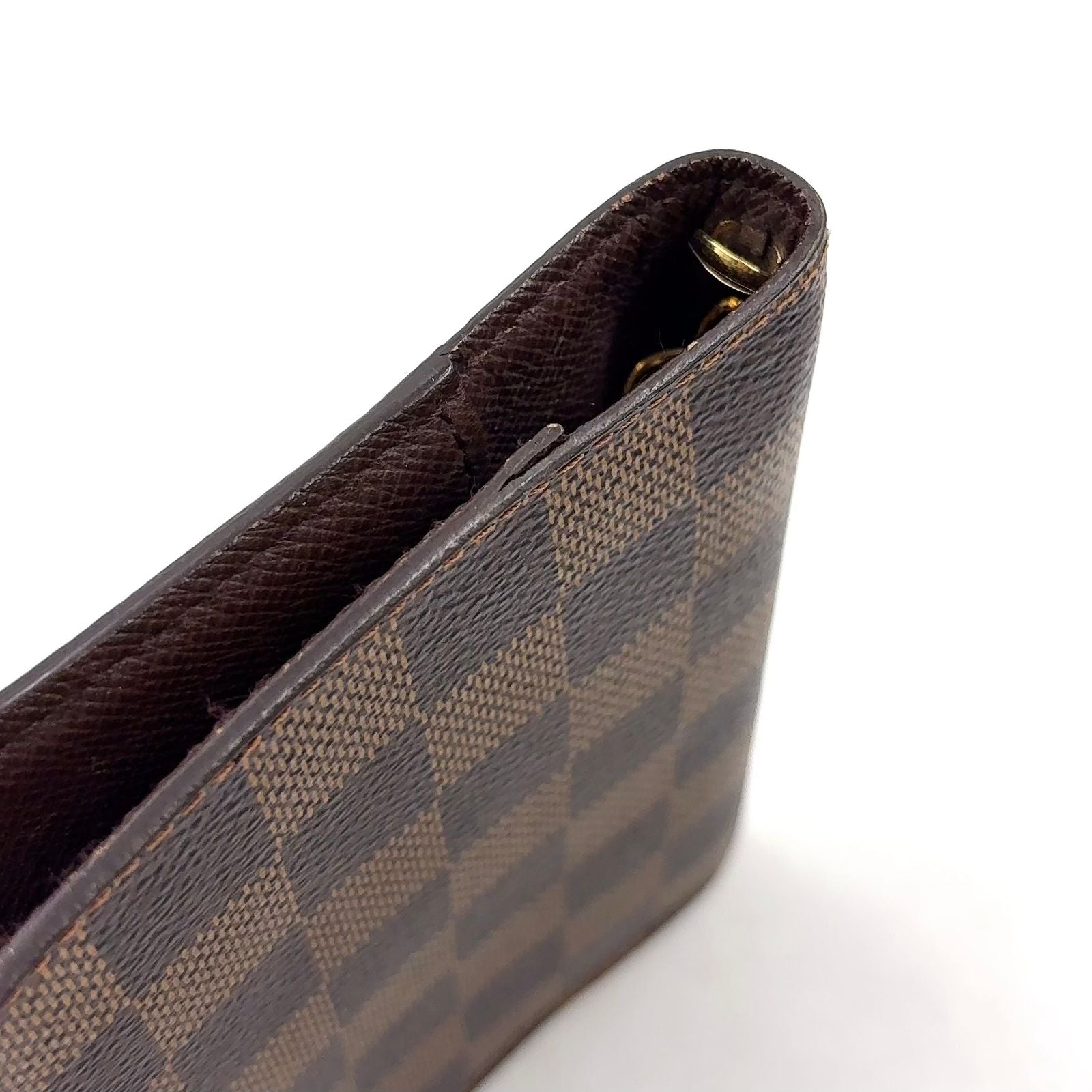 Louis Vuitton Agenda PM Damier Leather Brown Notebook Cover Gold — view 6