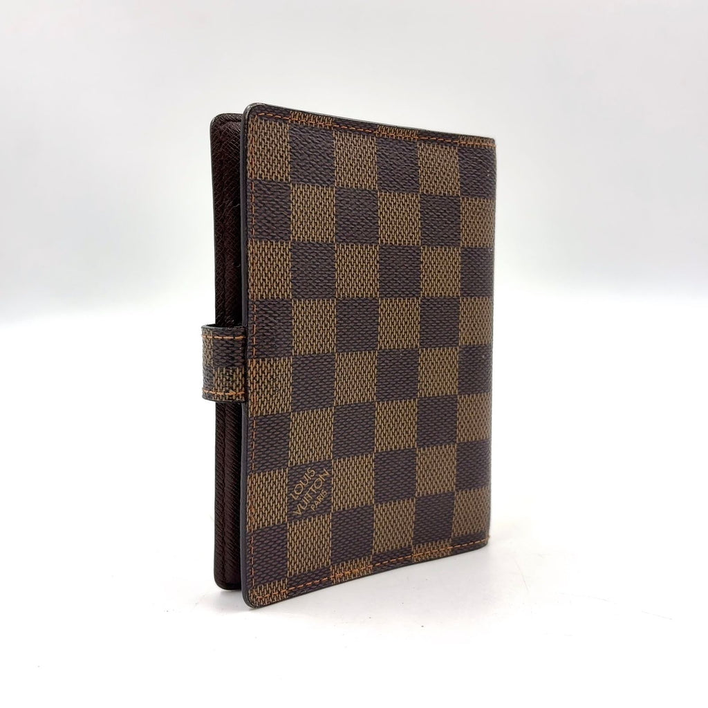 Louis Vuitton Agenda PM Damier Leather Brown Notebook Cover Gold — view 2