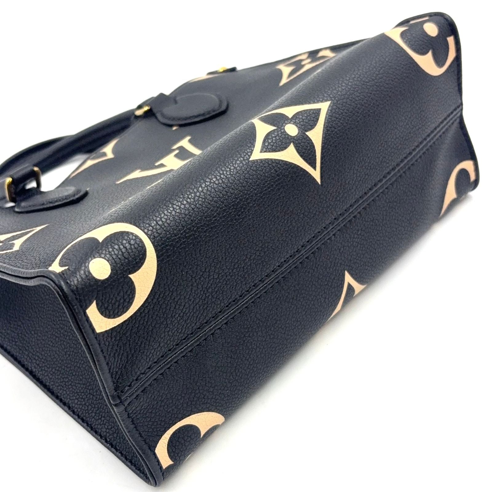 Louis Vuitton On The Go PM Bicolor Monogram Empreinte Leather Black Handbag Gold — view 8