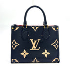 Louis Vuitton On The Go PM Bicolor Monogram Empreinte Leather Black Handbag Gold