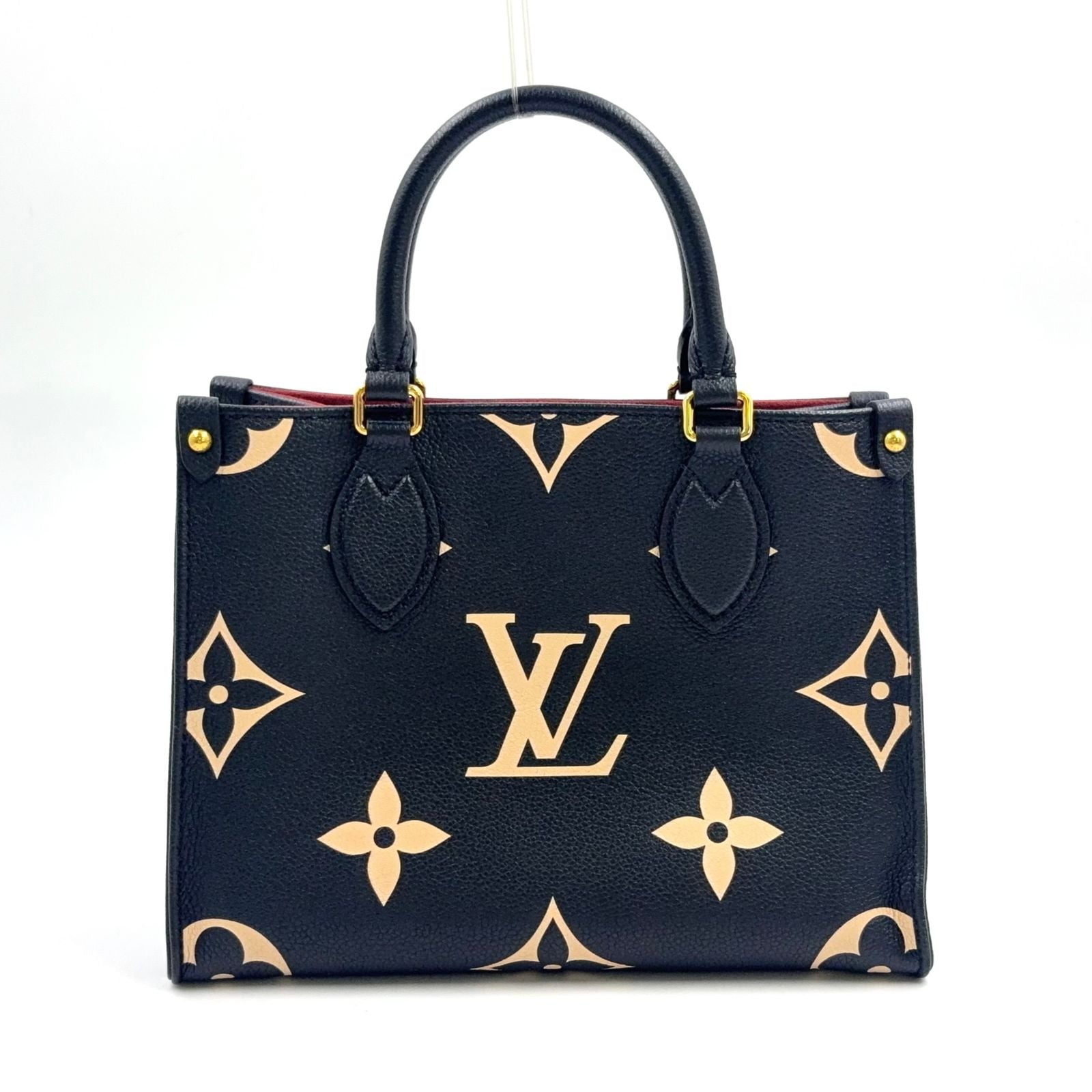 Louis Vuitton On The Go PM Bicolor Monogram Empreinte Leather Black Handbag Gold