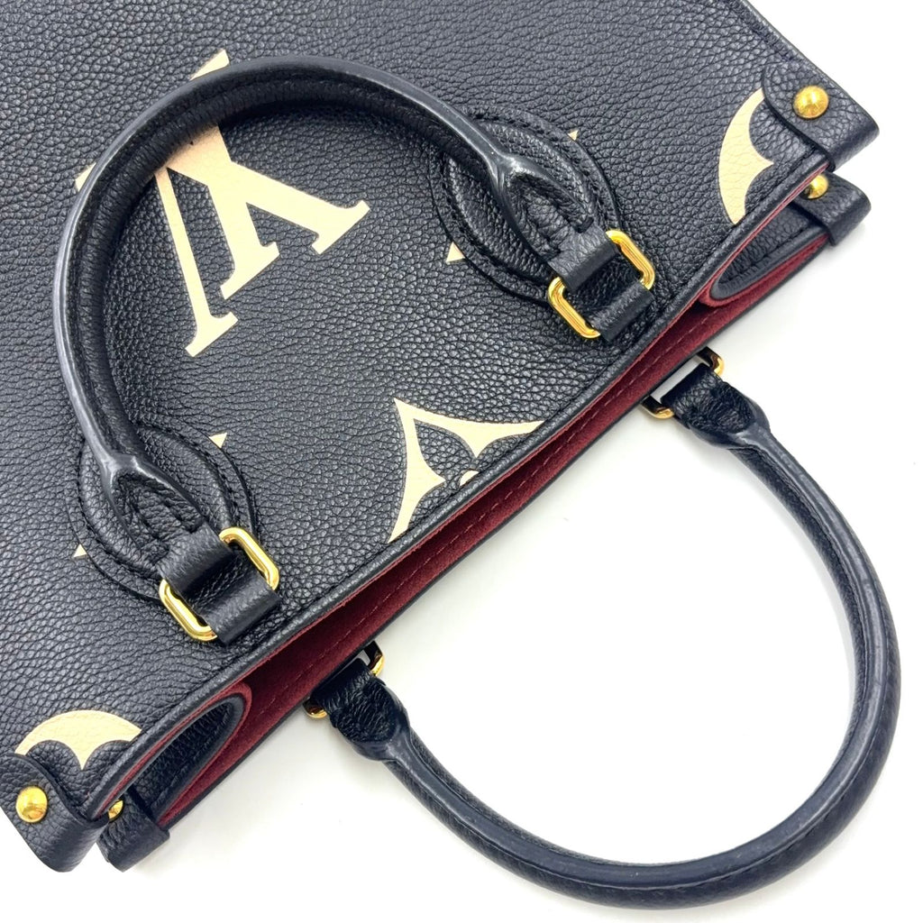 Louis Vuitton On The Go PM Bicolor Monogram Empreinte Leather Black Handbag Gold — view 7