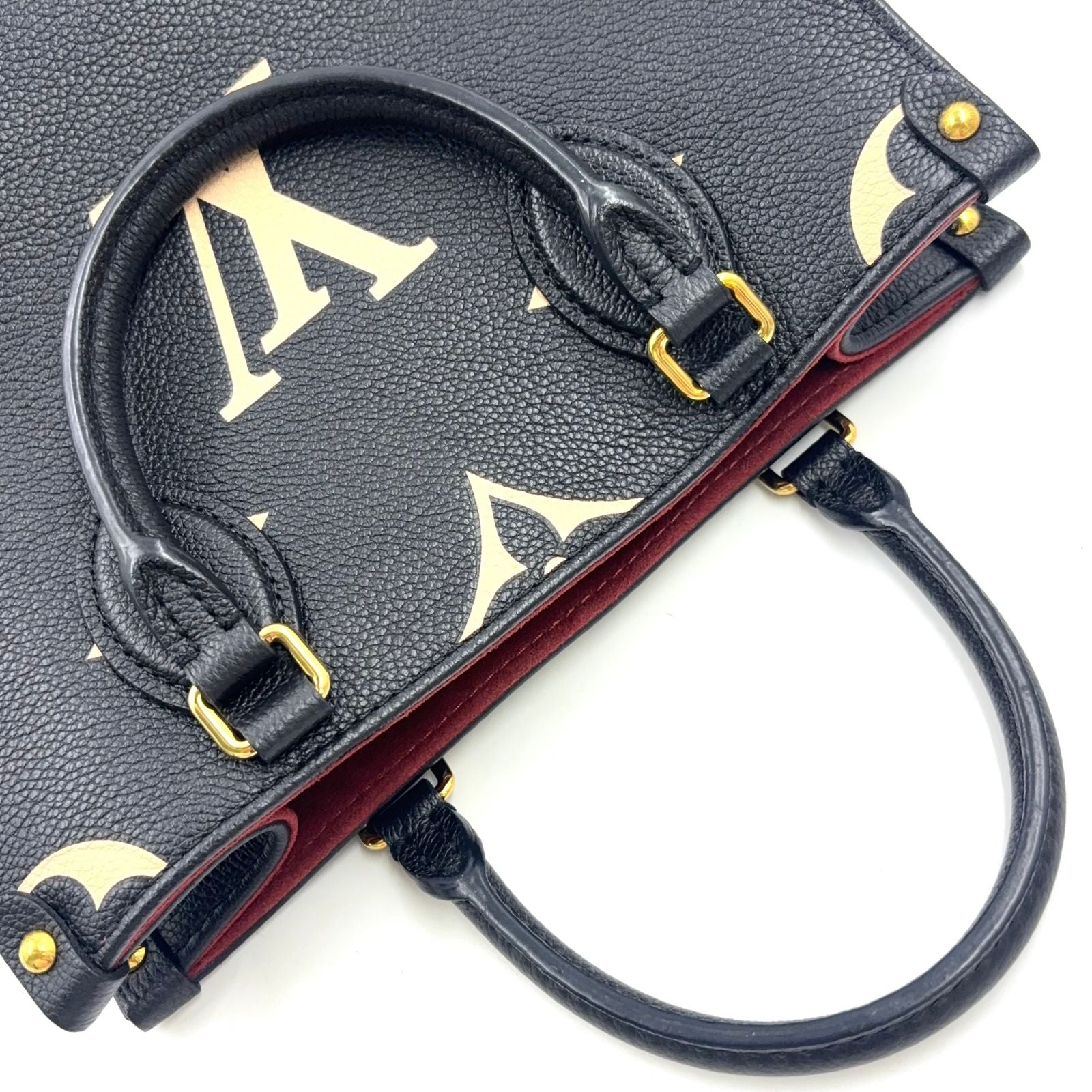 Louis Vuitton On The Go PM Bicolor Monogram Empreinte Leather Black Handbag Gold — view 7