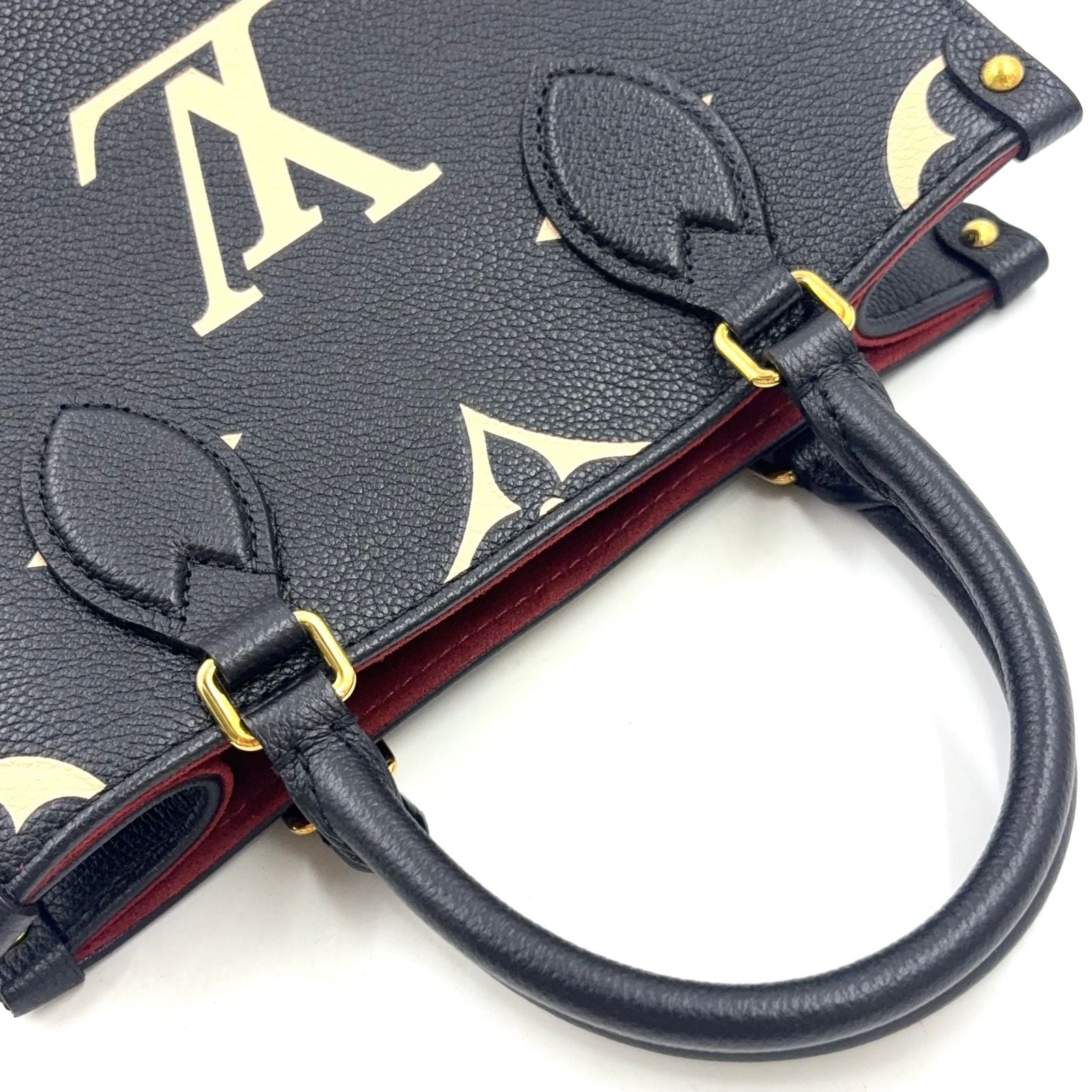 Louis Vuitton On The Go PM Bicolor Monogram Empreinte Leather Black Handbag Gold — view 5