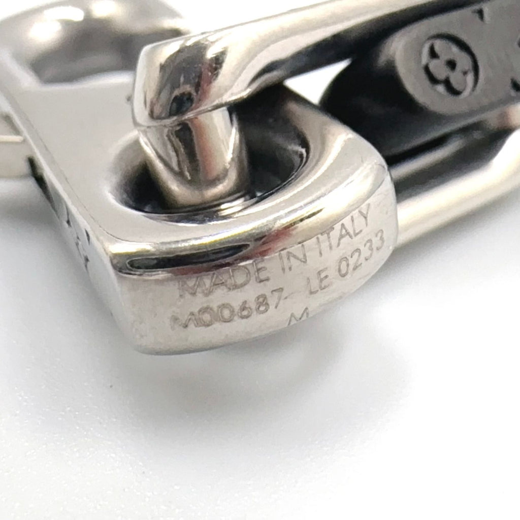 Louis Vuitton Bracelet Monogram Chain Metal Silver Black — view 5