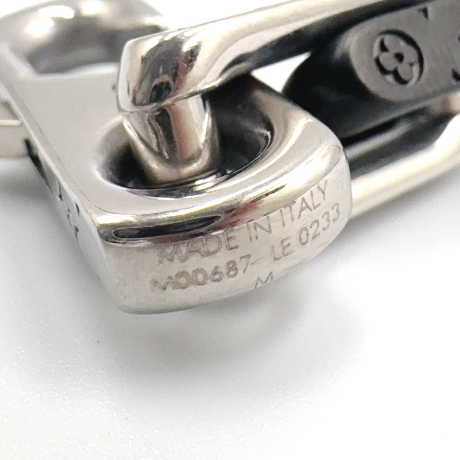 Louis Vuitton Bracelet Monogram Chain Metal Silver Black — view 5
