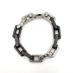 Louis Vuitton Bracelet Monogram Chain Metal Silver Black — view 3