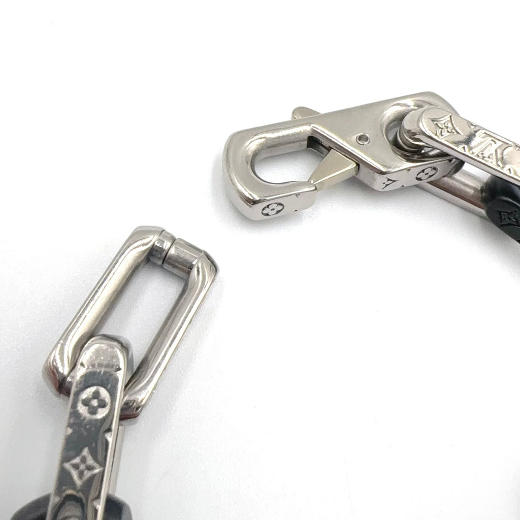 Louis Vuitton Bracelet Monogram Chain Metal Silver Black — view 7
