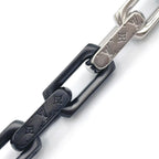Louis Vuitton Collier Monogram Chain Metal Silver Black Necklace — view 4