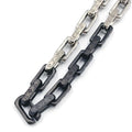 Louis Vuitton Collier Monogram Chain Metal Silver Black Necklace