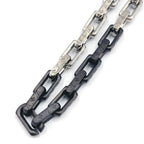 Louis Vuitton Collier Monogram Chain Metal Silver Black Necklace