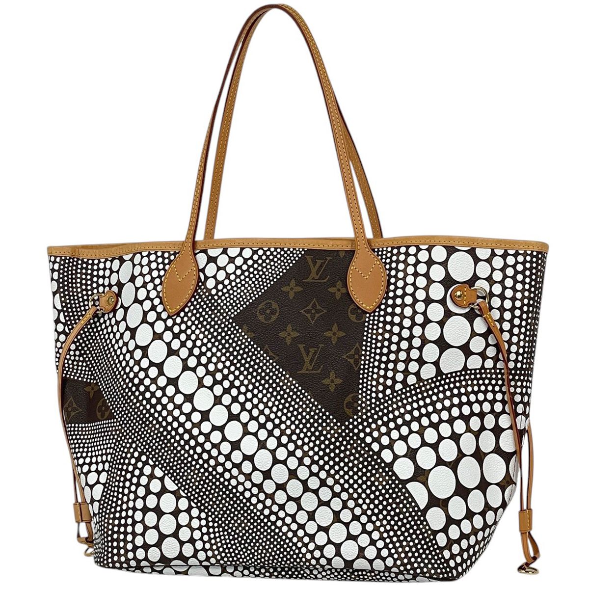 Louis Vuitton Neverfull MM Tote Yayoi Kusama Pumpkin Dot Shoulder Bag Monogram