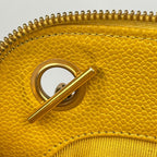 Chanel Shoulder Bag Caviar Leather Yellow — view 8