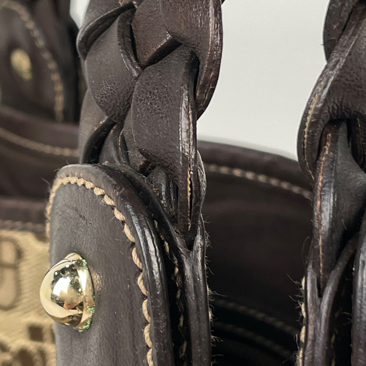 Gucci Handbag Horsebit Canvas Brown — view 4