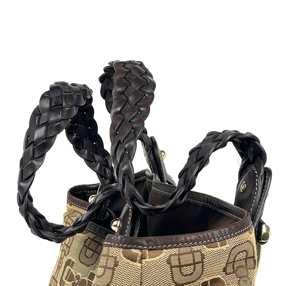 Gucci Handbag Horsebit Canvas Brown — view 6