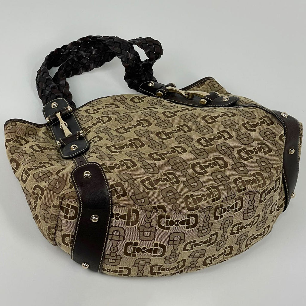 Gucci Handbag Horsebit Canvas Brown — view 2