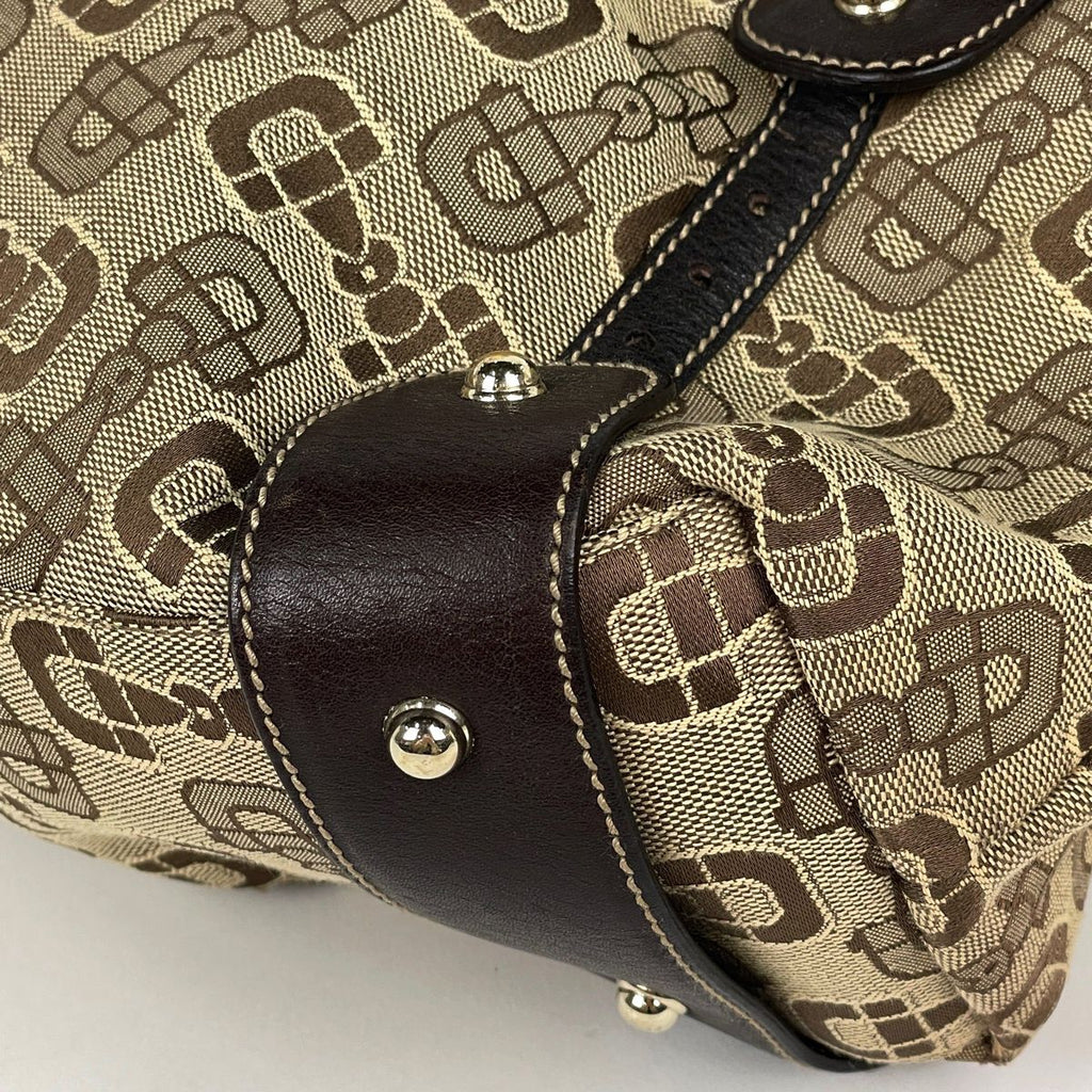 Gucci Handbag Horsebit Canvas Brown — view 3
