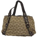 Gucci Handbag Horsebit Canvas Brown