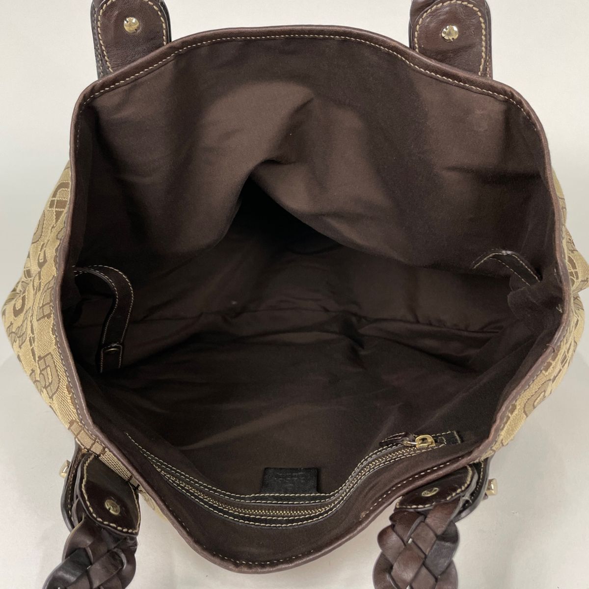 Gucci Handbag Horsebit Canvas Brown — view 8