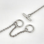 Hermes Mini Maillon PM Necklace Palladium Plated Silver Rose Kander — view 3