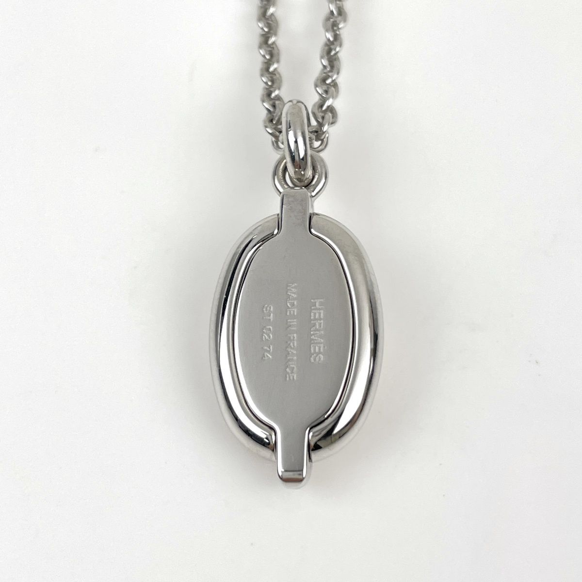 Hermes Mini Maillon PM Necklace Palladium Plated Silver Rose Kander — view 2